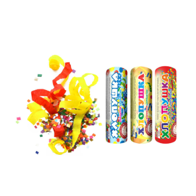 Набор ( 3конф.+3серп.) Набор хлопушек купить в Тамбове | tambov.salutsklad.ru